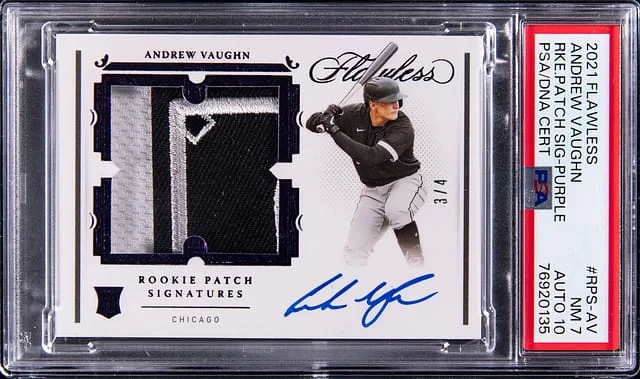 2021 Panini Flawless Andrew Vaughn Patch Signatures Purple #RPS-AV card image