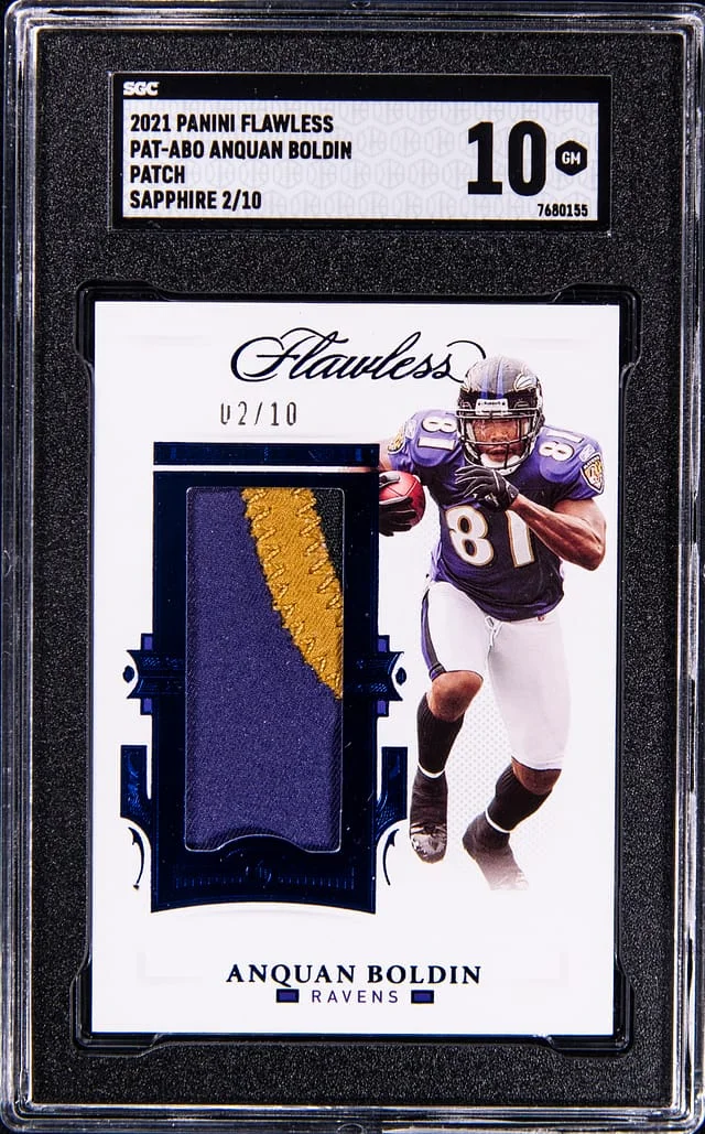 2021 Panini Flawless Anquan Boldin Patch Sapphire #PAT-ABO card image