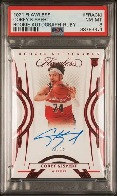 2021 Panini Flawless Autographs Ruby Fracki Corey Kispert #no-number card image