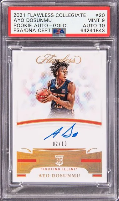 2021 Panini Flawless Ayo Dosunmu Collegiate Autographs Gold #20 card image