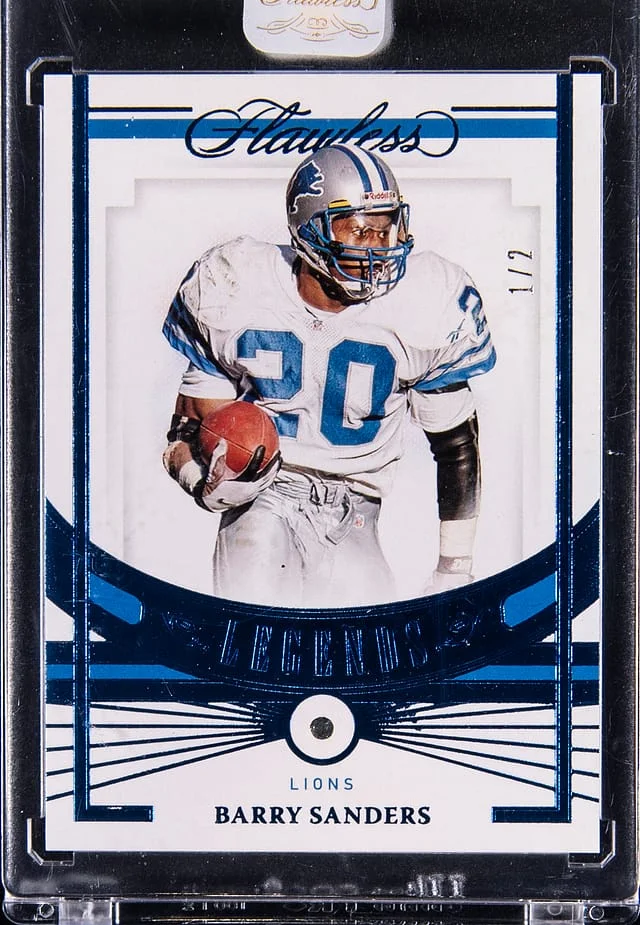2021 Panini Flawless Barry Sanders Sapphire #87 card image