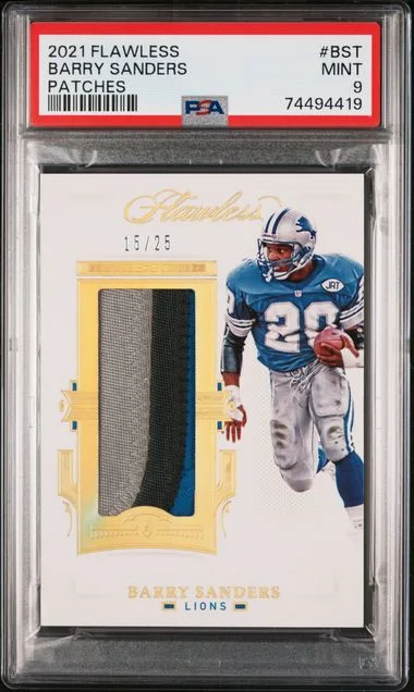 2021 Panini Flawless Barry Sanders Patches #BST card image