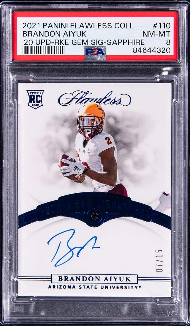2021 Panini Flawless Brandon Aiyuk Collegiate '20 Update Gem Signatures Sapphire #110 card image