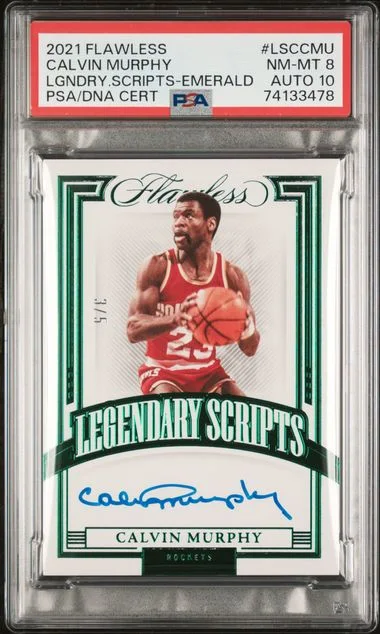 2021 Panini Flawless Calvin Murphy Legendary Scripts Emerald #LSCCMU card image