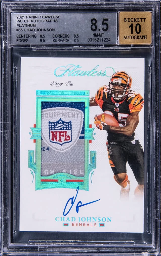 2021 Panini Flawless Chad Johnson Patch Autograph Platinum #PA-CJO card image