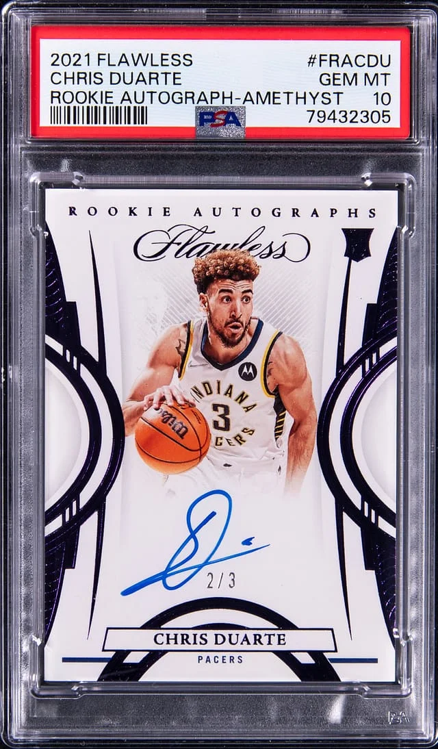 2021 Panini Flawless Chris Duarte Autograph Amethyst #FRA-CDU card image