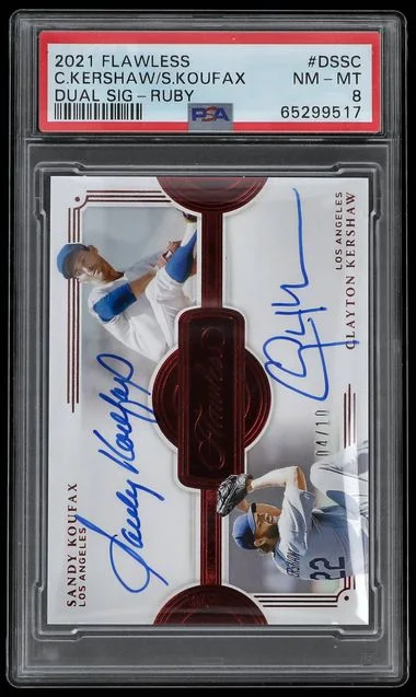 2021 Panini Flawless Clayton Kershaw/Sandy Koufax Dual Signatures #DSSC card image