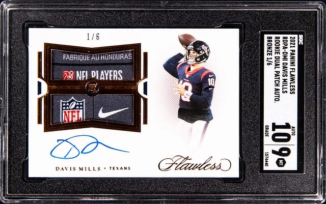 2021 Panini Flawless Davis Mills Dual Patch Autograph #RDPA-DMI card image