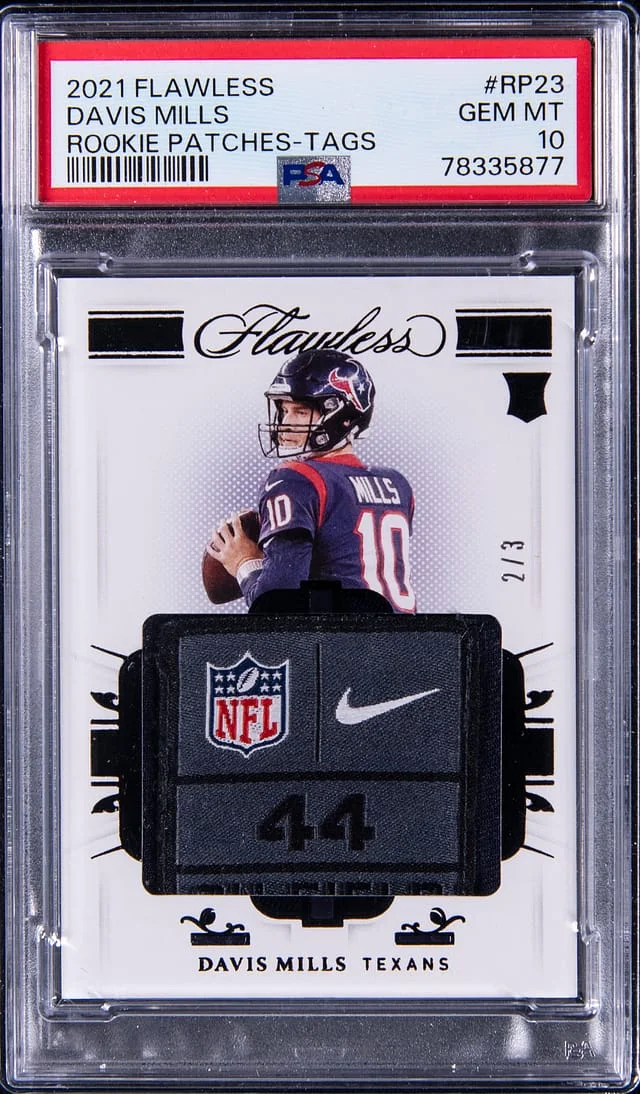 2021 Panini Flawless Davis Mills Patches Tags #RP23 card image