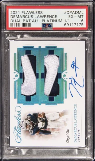 2021 Panini Flawless Demarcus Lawrence Dual Patch Autographs Platinum #DPADML card image