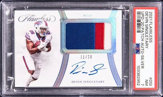 2021 Panini Flawless Devin Singlegary Update '20 Patch Autograph Silver #DSI card image