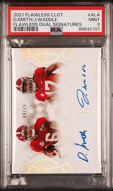 2021 Panini Flawless Devonta Smith/Jaylen Waddle Collegiate Flawless Dual Signatures #FDS-ALA card image