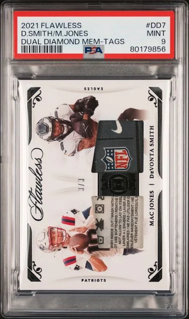 2021 Panini Flawless Devonta Smith/Mac Jones Dual Diamond Memorabilia Tags #DD7 card image