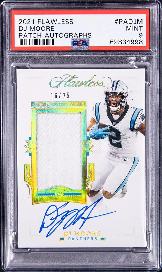 2021 Panini Flawless DJ Moore Patch Autograph #3PA-DJM card image