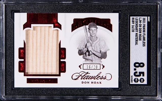 2021 Panini Flawless Don Hoak Legendary Material Ruby #LJM-DH card image