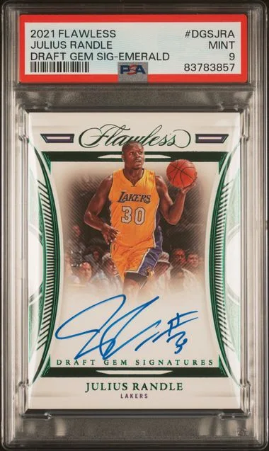 2021 Panini Flawless Draft GEM Signatures Emerald Dgsjra Julius Randle #no-number card image