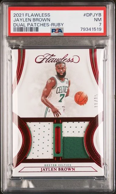2021 Panini Flawless Dual Patches Ruby Dpjyb Jaylen Brown #no-number card image