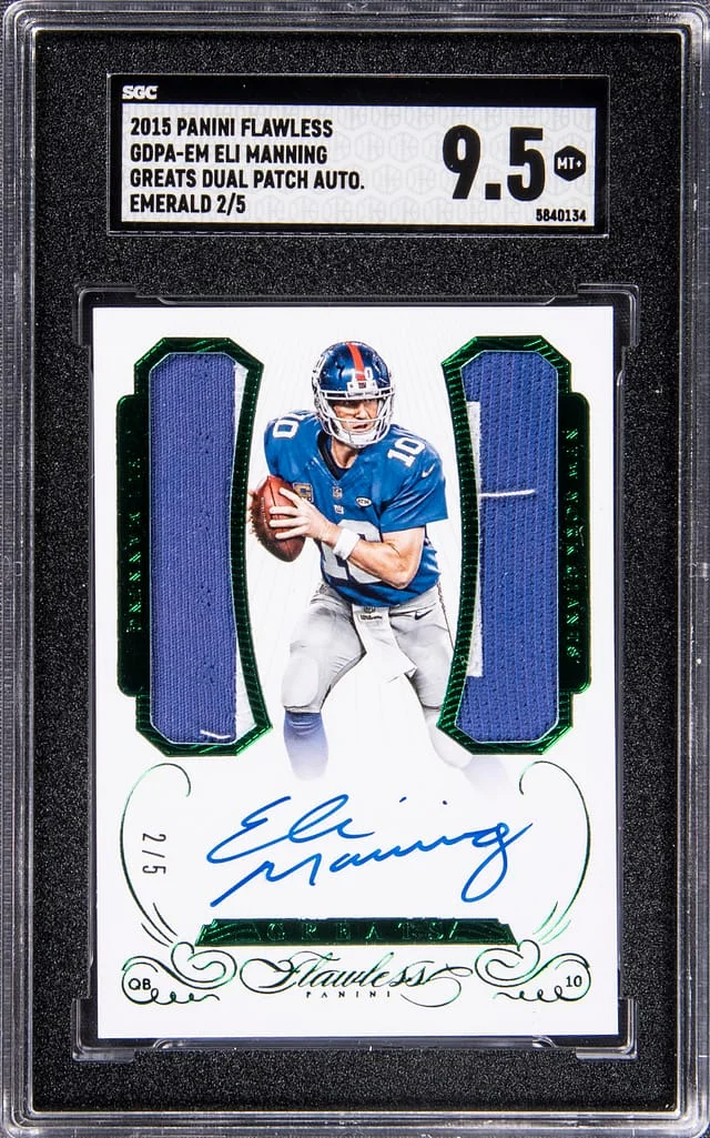 2021 Panini Flawless Eli Manning Greats Dual Patch Autograph #GPDA-EM card image