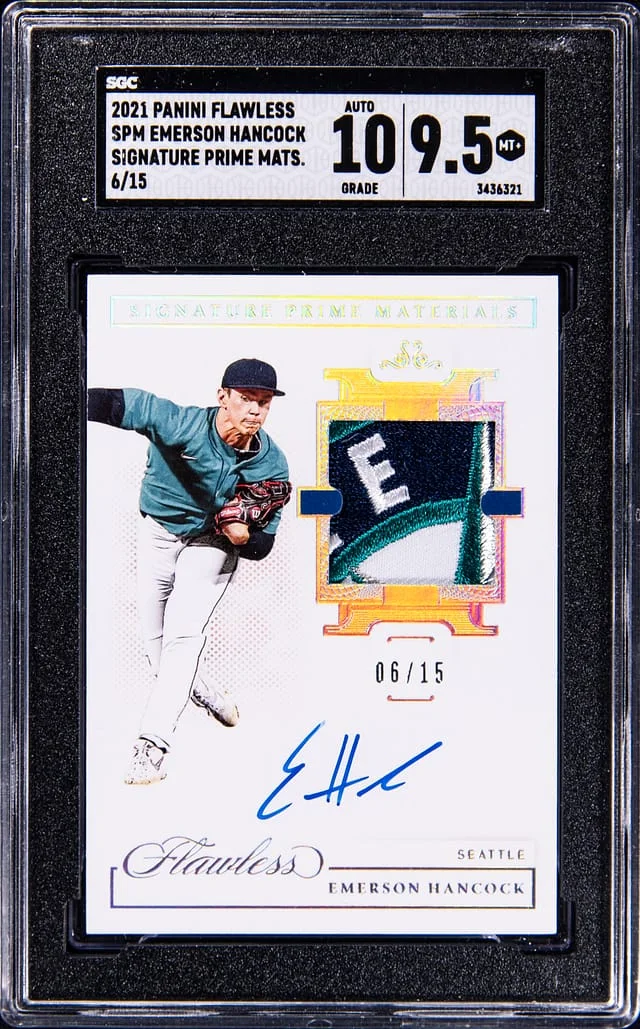 2021 Panini Flawless Emerson Hancock Signature Prime Materials #SPM-EM card image
