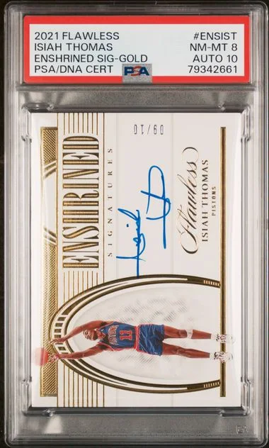 2021 Panini Flawless Enshrined Signatures Gold Ensist Isiah Thomas #no-number card image