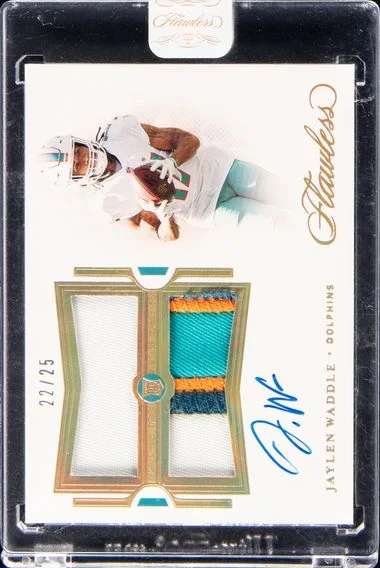 2021 Panini Flawless Football Jaylen Waddle Dual Patch Autographs #RDPA-JWA card image