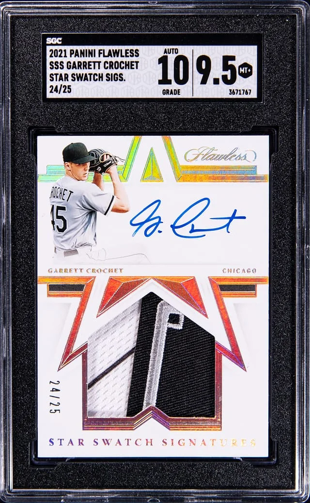 2021 Panini Flawless Garrett Crochet Star Swatch Signatures #SSS-GC card image