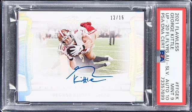 2021 Panini Flawless George Kittle 2020 Flawless Flyers Update Autographs Silver #FF-GEK card image