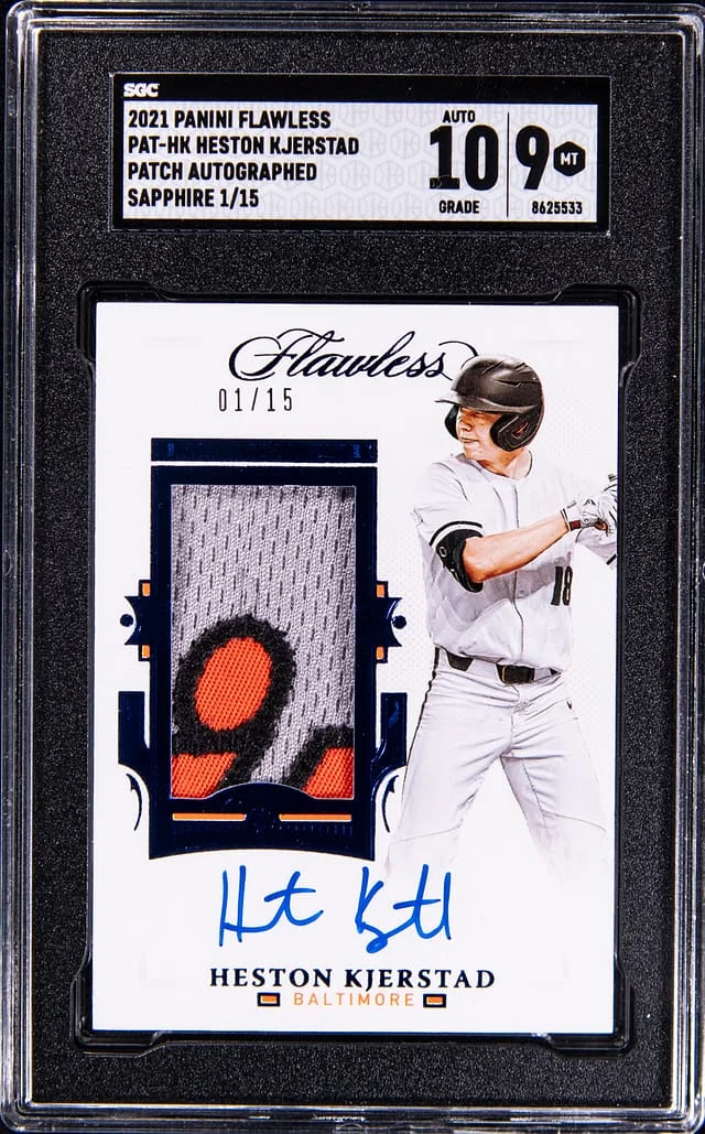 2021 Panini Flawless Heston Kjerstad Patch Autographed Sapphire #PAT-HK card image