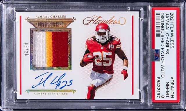 2021 Panini Flawless Jamaal Charles Distinguished Patch Autograph #DPAJCH card image
