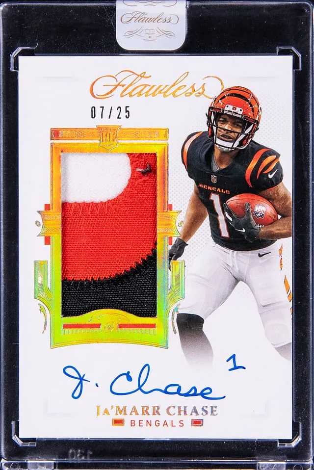 2021 Panini Flawless Ja'Marr Chase Patch Autograph #RPA-JMC card image
