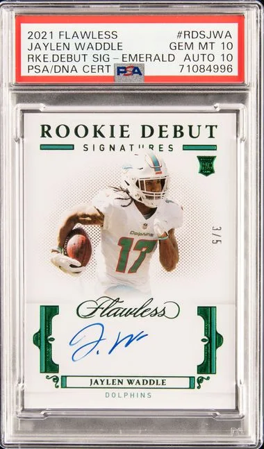 2021 Panini Flawless Jaylen Waddle Debut Signature #RDS-JWA card image