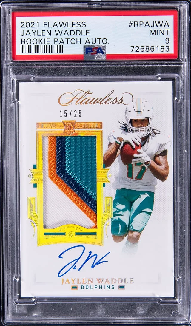 2021 Panini Flawless Jaylen Waddle Patch Autograph (RPA) #RPA-TWA card image