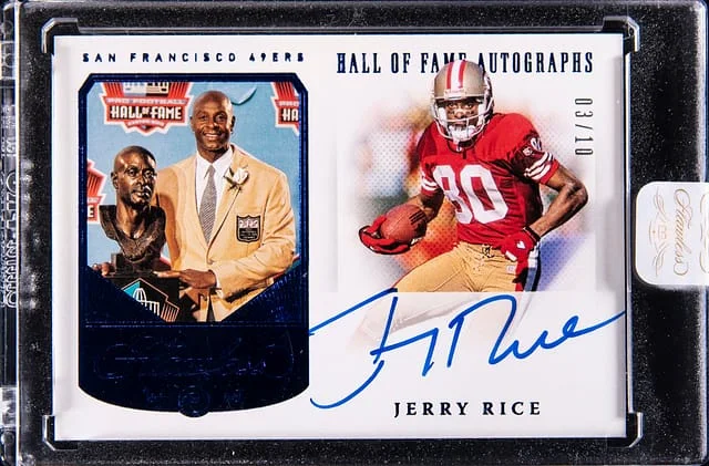 2021 Panini Flawless Jerry Rice Hall of Fame Autographs #HFA-JRI card image