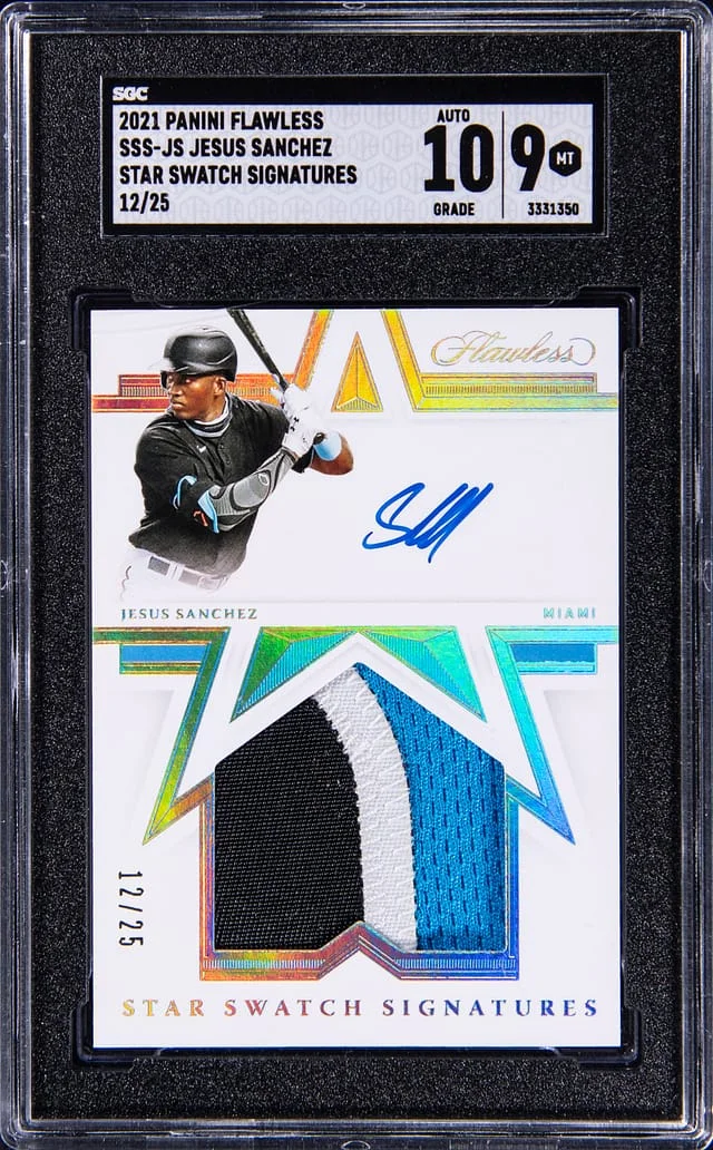 2021 Panini Flawless Jesus Sanchez Star Swatch Signatures #SSS-JS card image