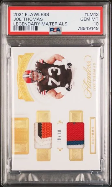 2021 Panini Flawless Joe Thomas Legendary Materials #Lm13 card image
