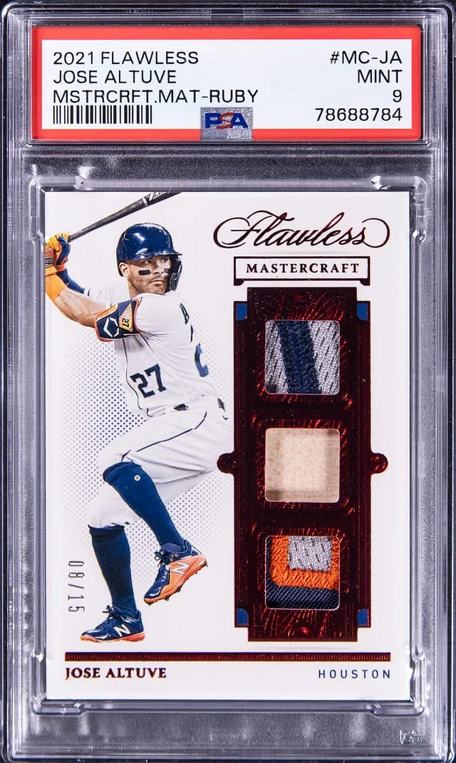 2021 Panini Flawless Jose Altuve Mastercraft Ruby #MC-JA card image