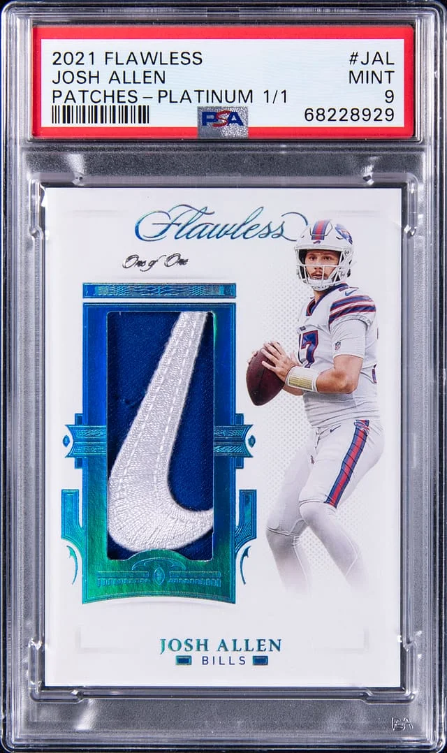 2021 Panini Flawless Josh Allen Patches Platinum #PAT-JAL card image