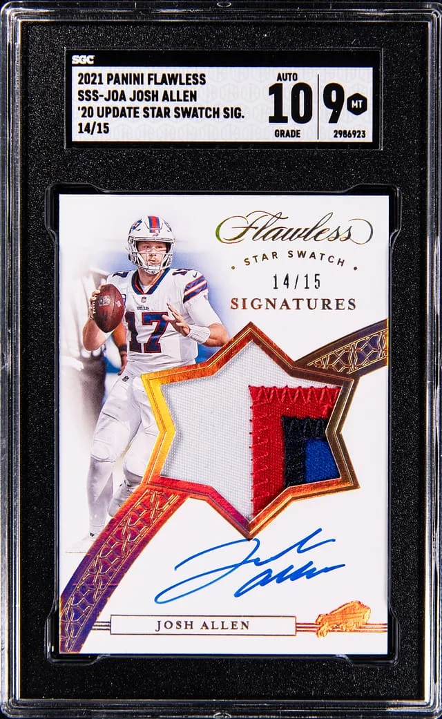 2021 Panini Flawless Josh Allen 20 Update Star Swatch Signatures #SSS-JOA card image