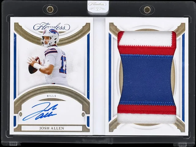 2021 Panini Flawless Josh Allen Veterans Booklets Patch Autograph Gold #VBA-JAL card image