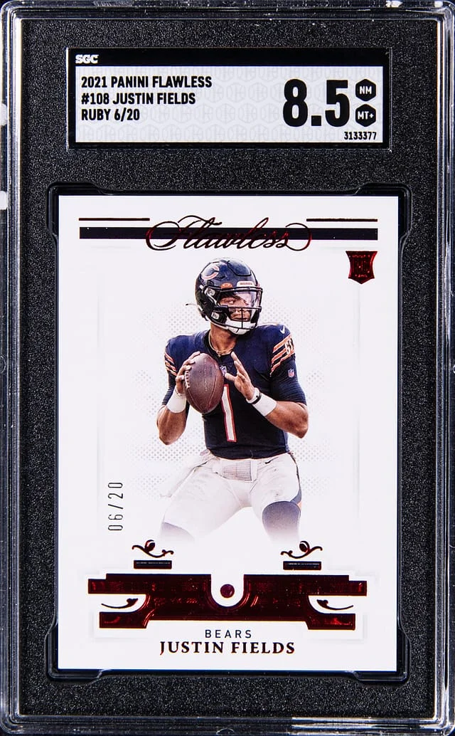 2021 Panini Flawless Justin Fields Ruby #108 card image