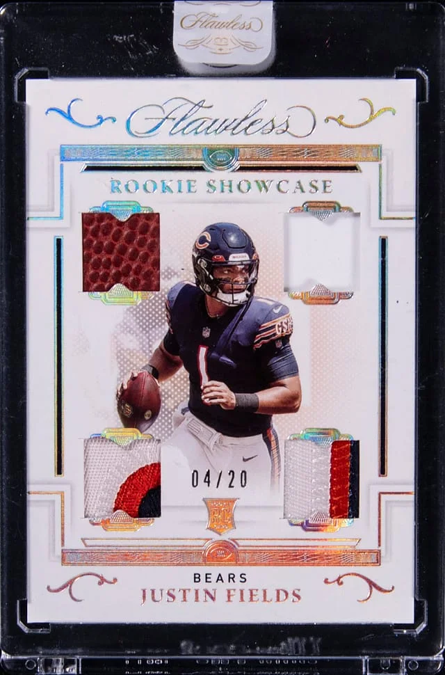 2021 Panini Flawless Justin Fields Patch - Panini Encased Showcase Silver #RS8 card image