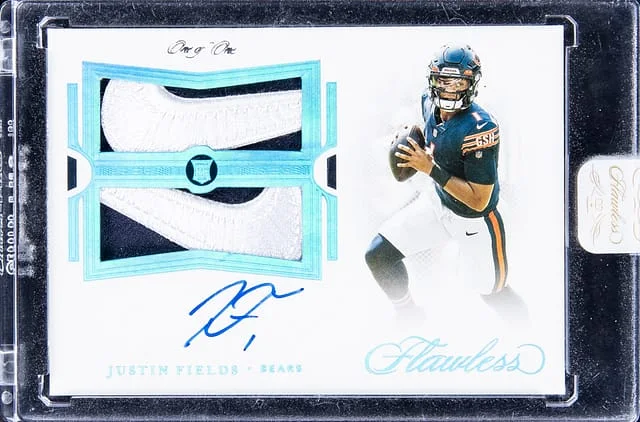 2021 Panini Flawless Justin Fields Patch Dual Autograph #RDPA-JFI card image
