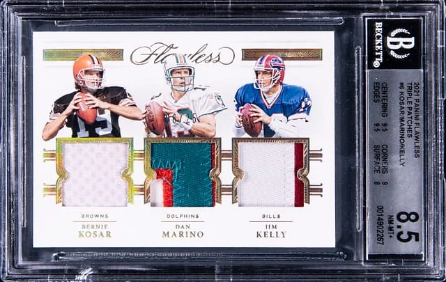 2021 Panini Flawless Kosar/Marino/Kelly Triple Patches #TP6 card image
