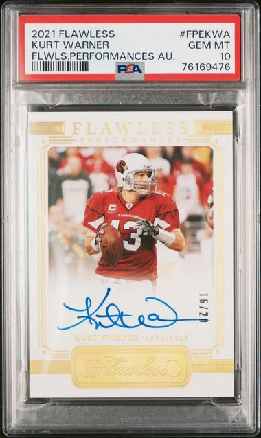 2021 Panini Flawless Kurt Warner Flawless Performances Autographs #FPEKWA card image