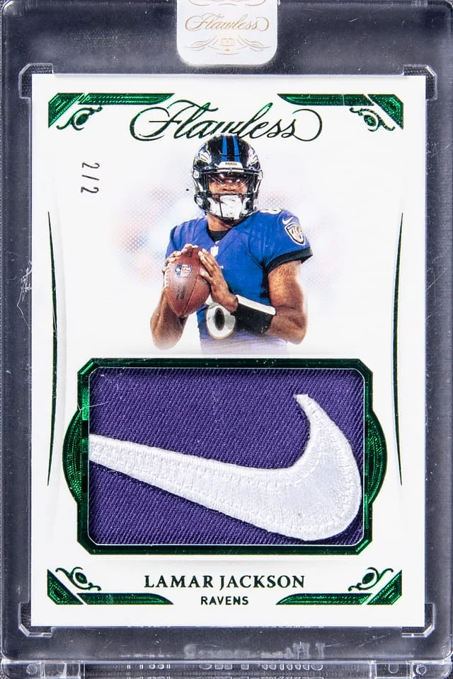 2021 Panini Flawless Lamar Jackson Symbols #SYM-LJA card image