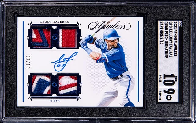 2021 Panini Flawless Leody Taveras Quad Patch Signature #QPS-LE card image