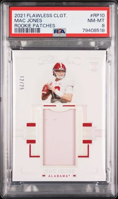 2021 Panini Flawless Mac Jones Collegiate Patches #RP10 card image