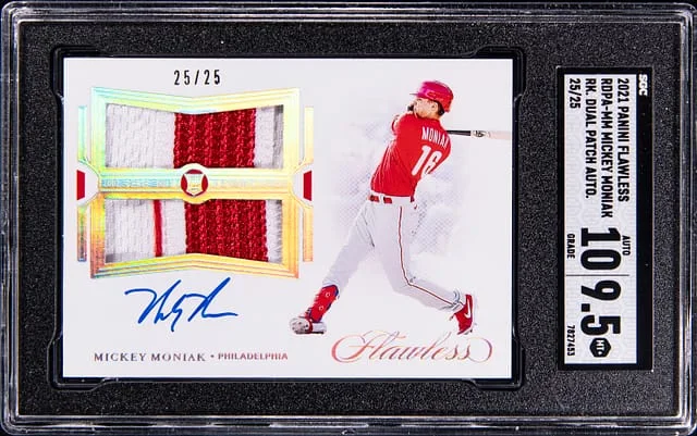 2021 Panini Flawless Mickey Moniak Dual Patch Autograph #RDPA-MM card image
