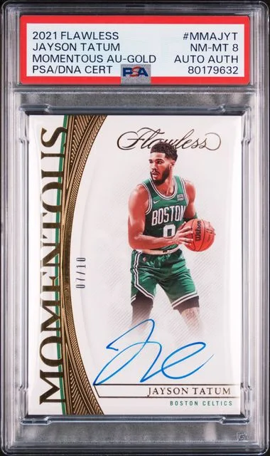 2021 Panini Flawless Momentous Autographs Gold Mmajyt Jayson Tatum #no-number card image