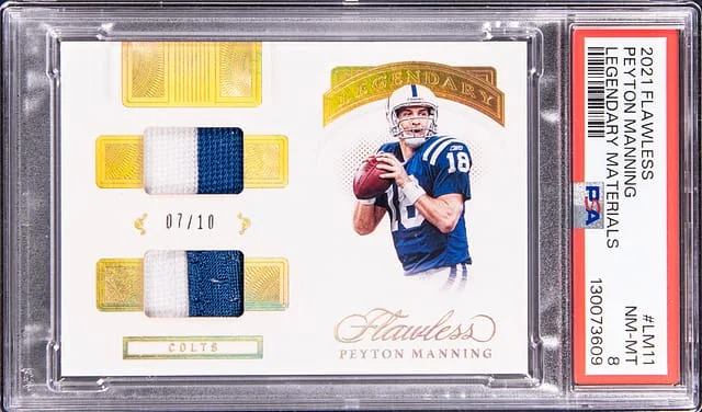 2021 Panini Flawless Peyton Manning Legendary Materials #LM-11 card image